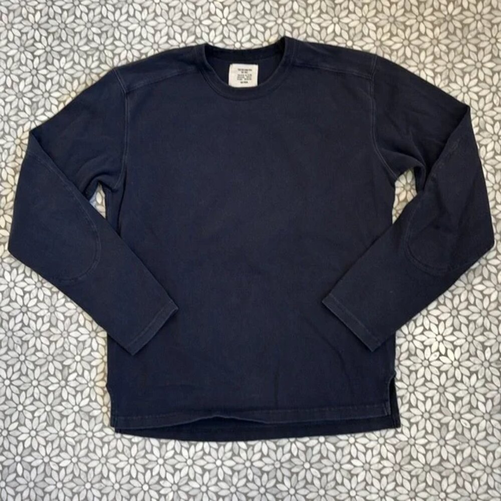 Men's Buck Mason Field-Spec Rugby Crew Long Sleeve Shirt in Navy, Size S